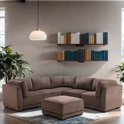 Canapé modulaire rembourré 6 pièces Yuvan