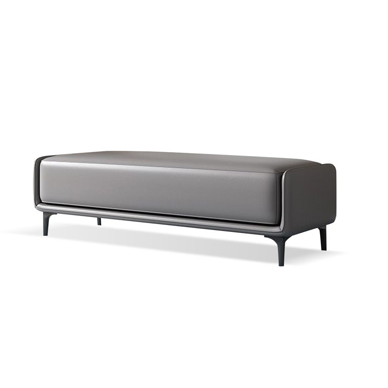 Banc rembourré, H 17,72 po x l 47,24 po x P 15,75 po, Gris foncé