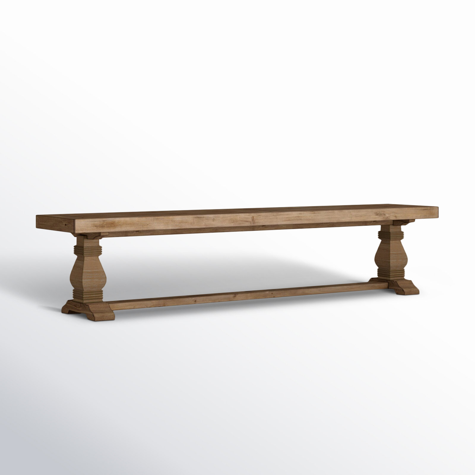 Kinston Dining Bench, Distressed Brown, 18" H x 83" W x 16"D