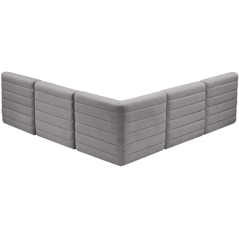 Canapé modulaire réversible en velours 95 po Enso, Velours gris
