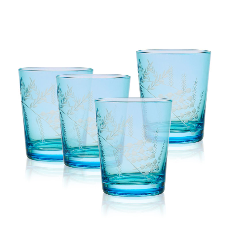 Fitz and Floyd Wildflower Highball Glasses, Blue, 12