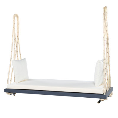 Hanging Porch Swing Chair With Cushion & Pillows – 10.8FT Rope Outdoor Swing For Garden & Backyard