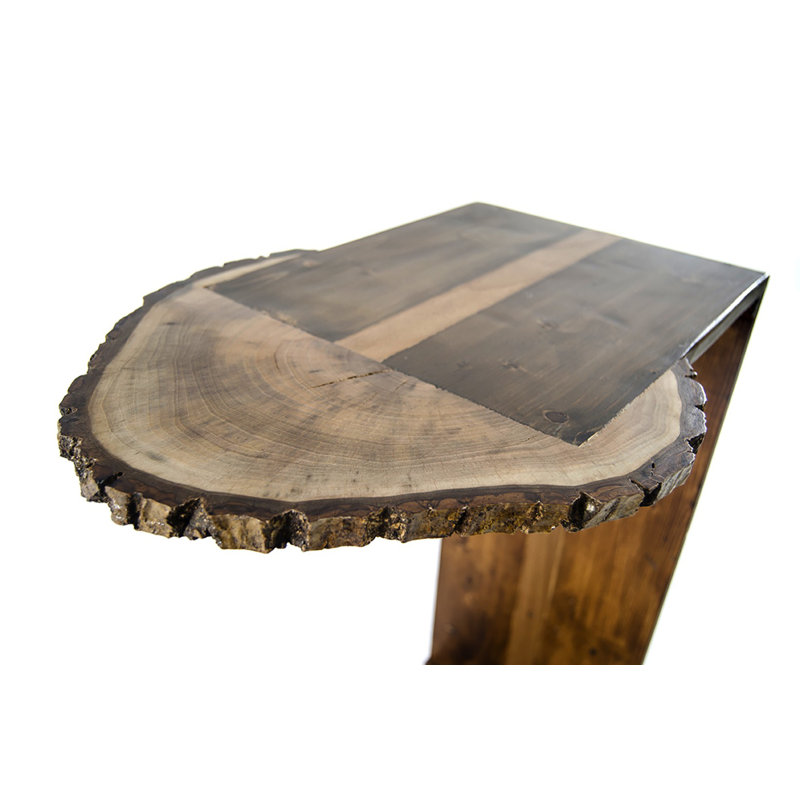Table de bout avec rangement en bois massif Aberdale