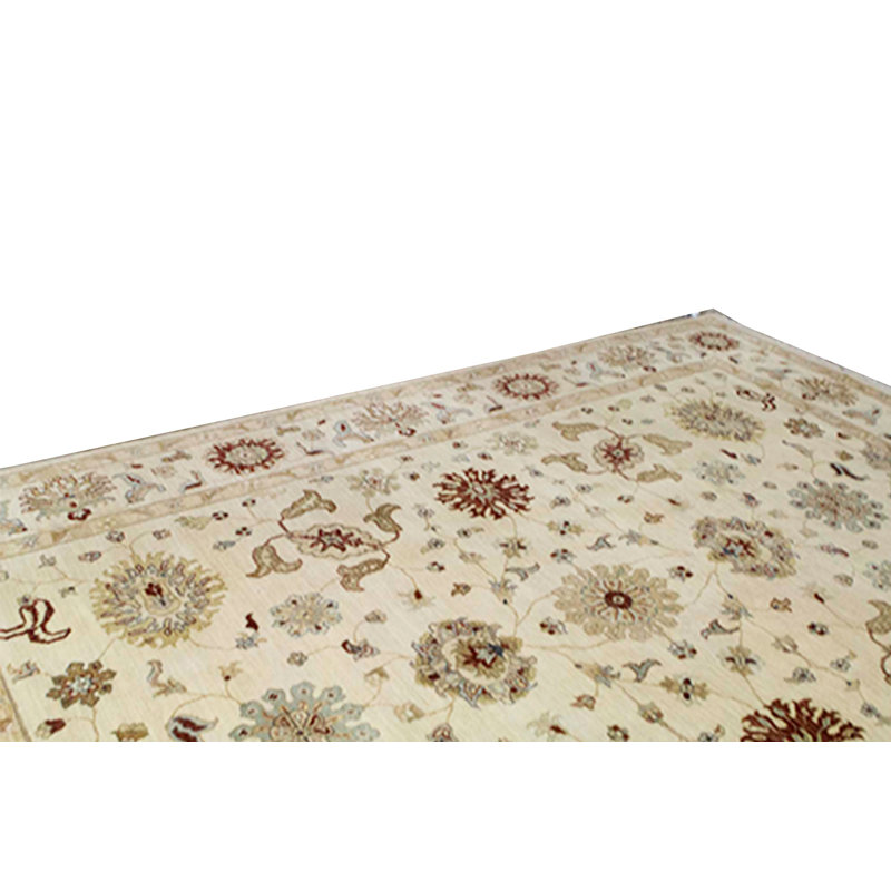Tapis ivoire noué à la main de haute qualité