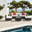 Canapés de patio modernes et durables, acier rotin Pe, style extérieur polyvalent