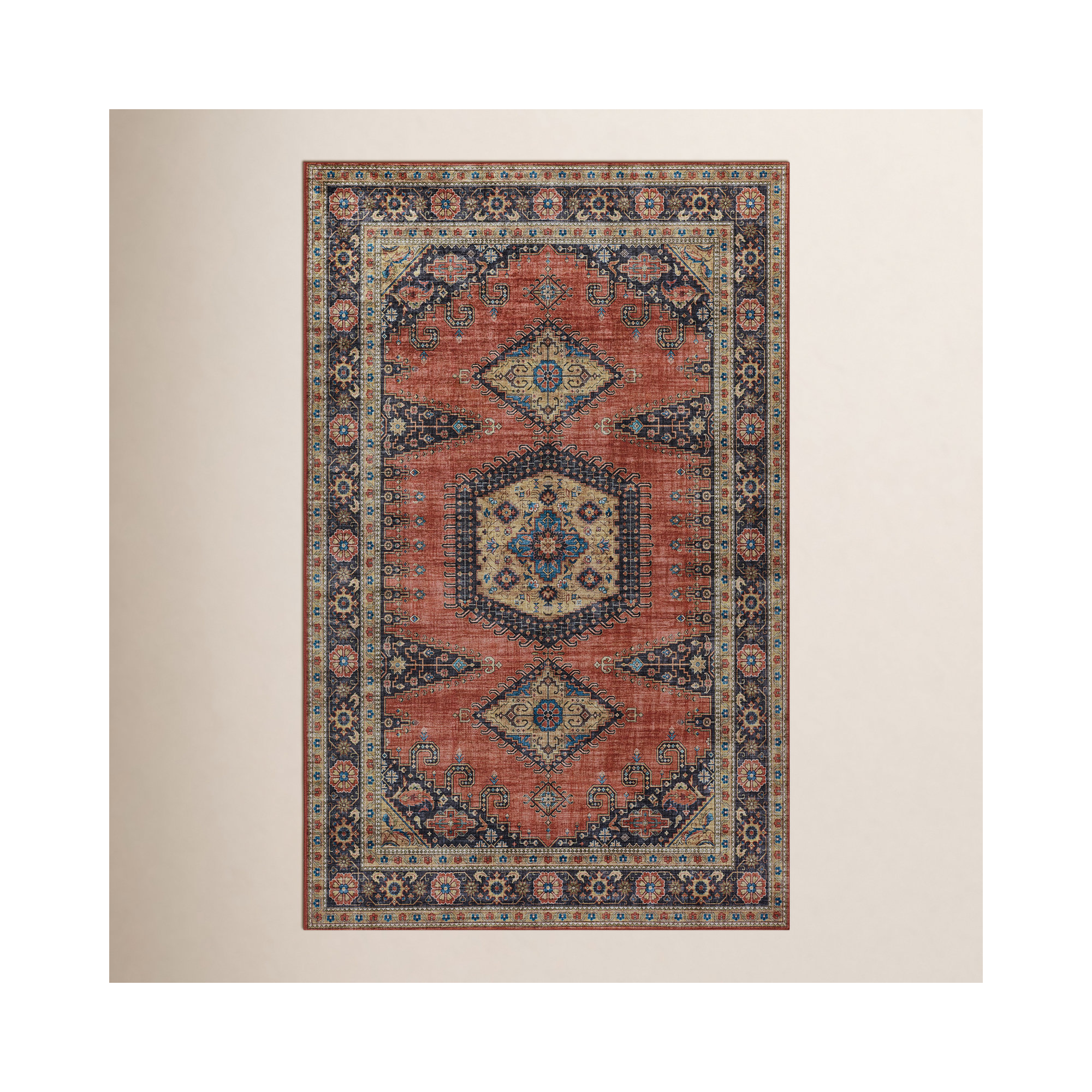 Avonmore Red Rug, Rectangle 2' x 3'