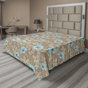 Brun pâle, bleu doux / floral