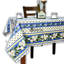 Wipeable Stain Resistant French Provencal Rectangle Floral Cotton Tablecloth