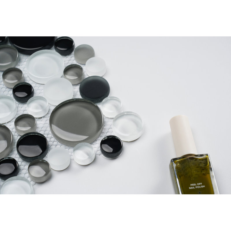 Bubble Glass Random Mosaic Wall Tile, Tapioca