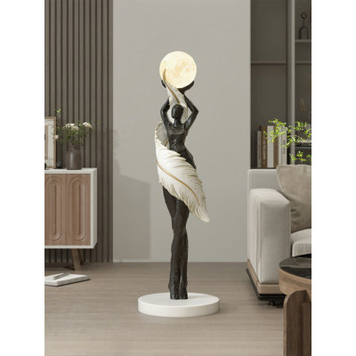 Simple and Modern Resin and Wood Floor Lamp