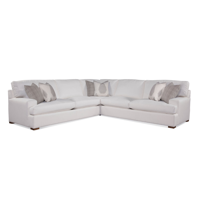 Cambria Upholstered L-Shaped Sectional Symmetrical, Taupe Plaid; 0126-73, Black