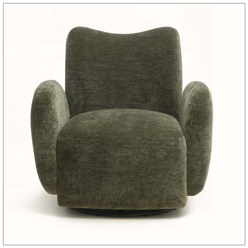 Fauteuil d'appoint pivotant à 360 °, Vert olive