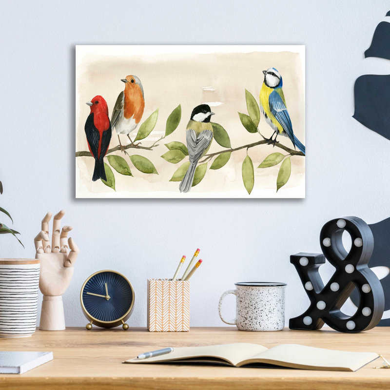 «Treetop Gathering II» par Grace Popp, verre mural en acrylique, H 12 po x l 16 po x P 0,13 po