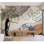Murale botanique pelez et collez - feuilles de Monstera minimalistes-630146000