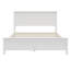 Grand lit plateforme moderne en bois massif avec support de lattes en bois robuste, sans sommier tapissier, blanc
