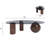 Modern Triangular Coffee Table With Three Legs, Metal Ball Feet And Bun Base Coffee Table For Living Room/Guest Room-120279457