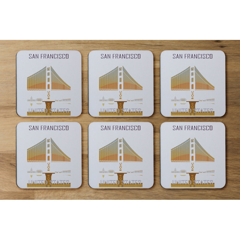 Square 6 Piece Coaster Set