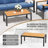( chairs ) Sharryn Aluminum Patio Furniture Set 7 Pcs Modern Metal Sets with Wood Top Armrest & Table