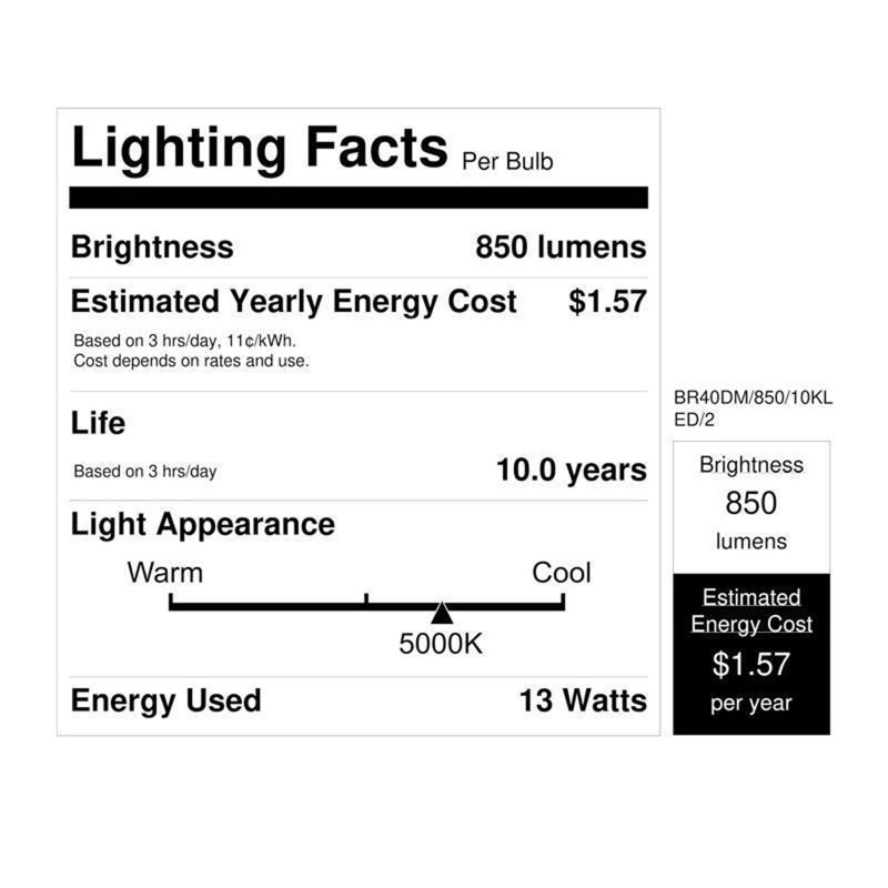 Feit BR40 E26 (Medium) LED Bulb Daylight 65 Watt Equivalence 2 pk