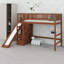 Lit mezzanine polyvalent avec glissade, escalier de rangement et lumière DEL-1078017731