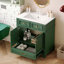 Meuble-lavabo de 30 po avec lavabo en céramique, armoire de rangement en bois massif avec portes à fermeture douce, style rétro-118592804