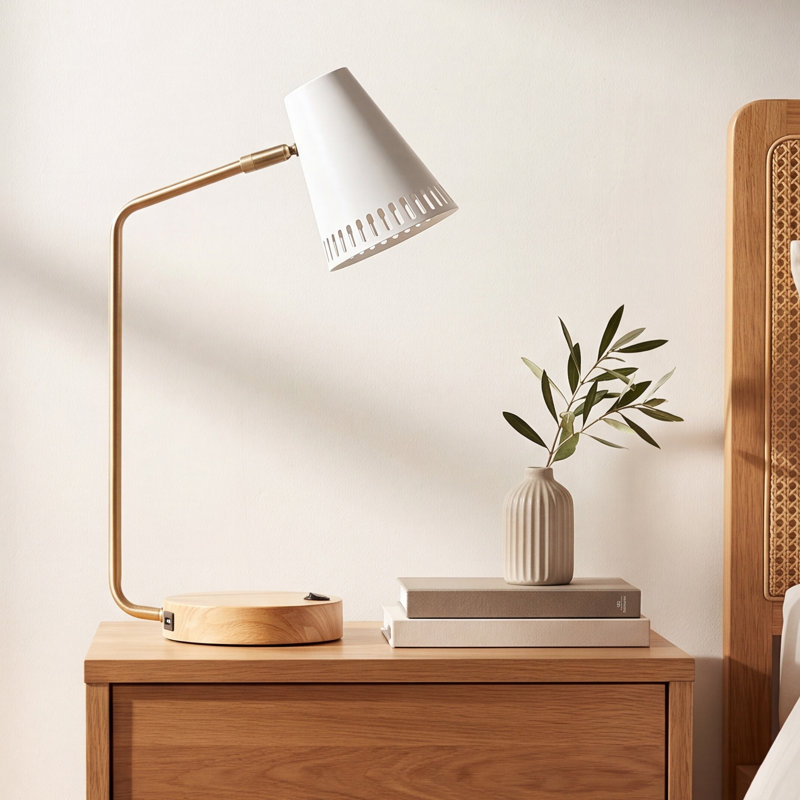 Iago Metal USB Desk Lamp, White