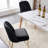 Burvin 2 Set Upholstered Dining Chair, Mid Century Side Chairs Velvet Fabric-901126558-901126552