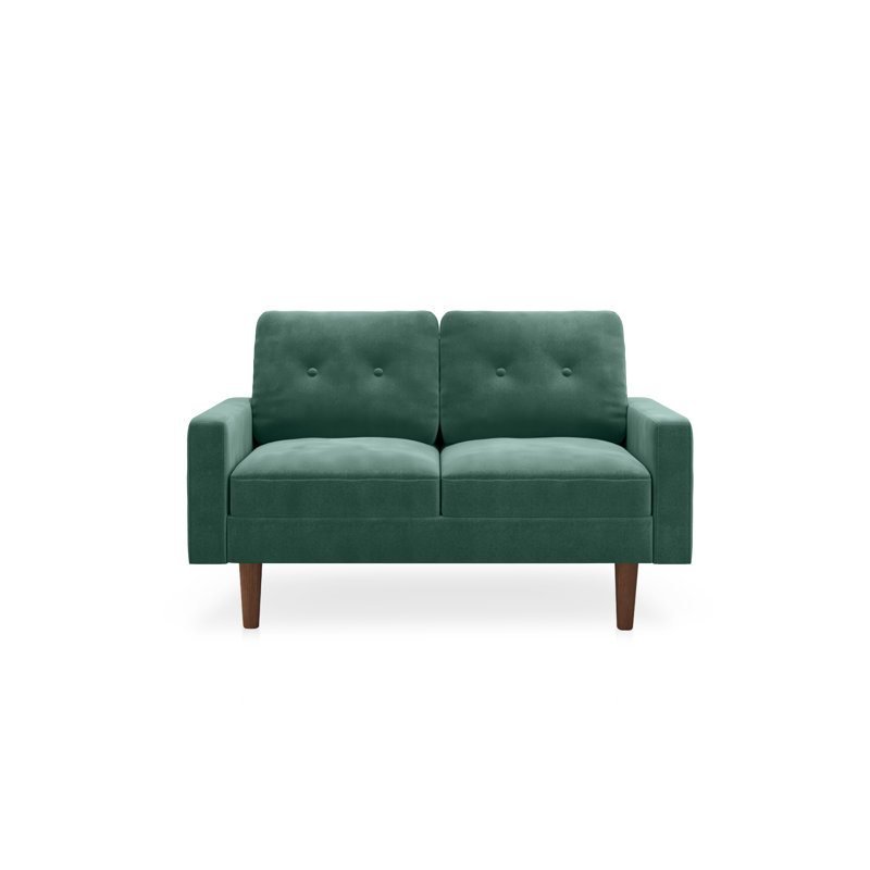 Madian Velvet Sofa, Aqua Velvet, 32.7" H x 58" W x 30" D
