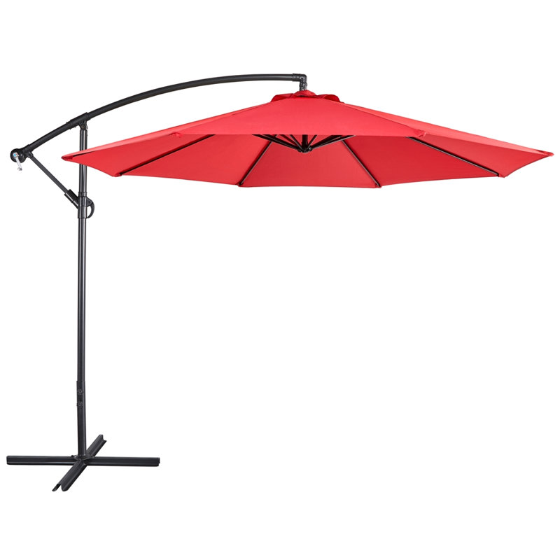 300cm D Patio Offset Umbrella, Red