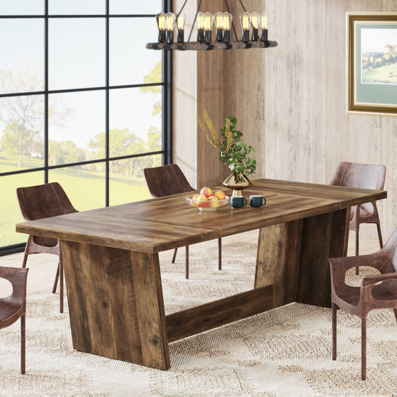 70.9" Dining Table for 6-8 People, Brown