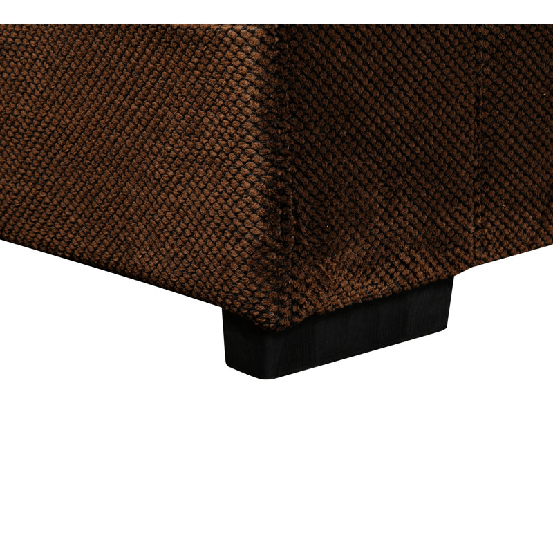 Canapé à accoudoirs carrés 96,86 po Annarama, Polyester brun foncé