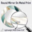 Subdued Elegance - miroir décoratif abstrait, miroir mural rond beige, impression d'art en métal-99624113