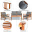Aisling Acacia Wood 4 - Person Patio Conversation Set with Cushions-1311755345
