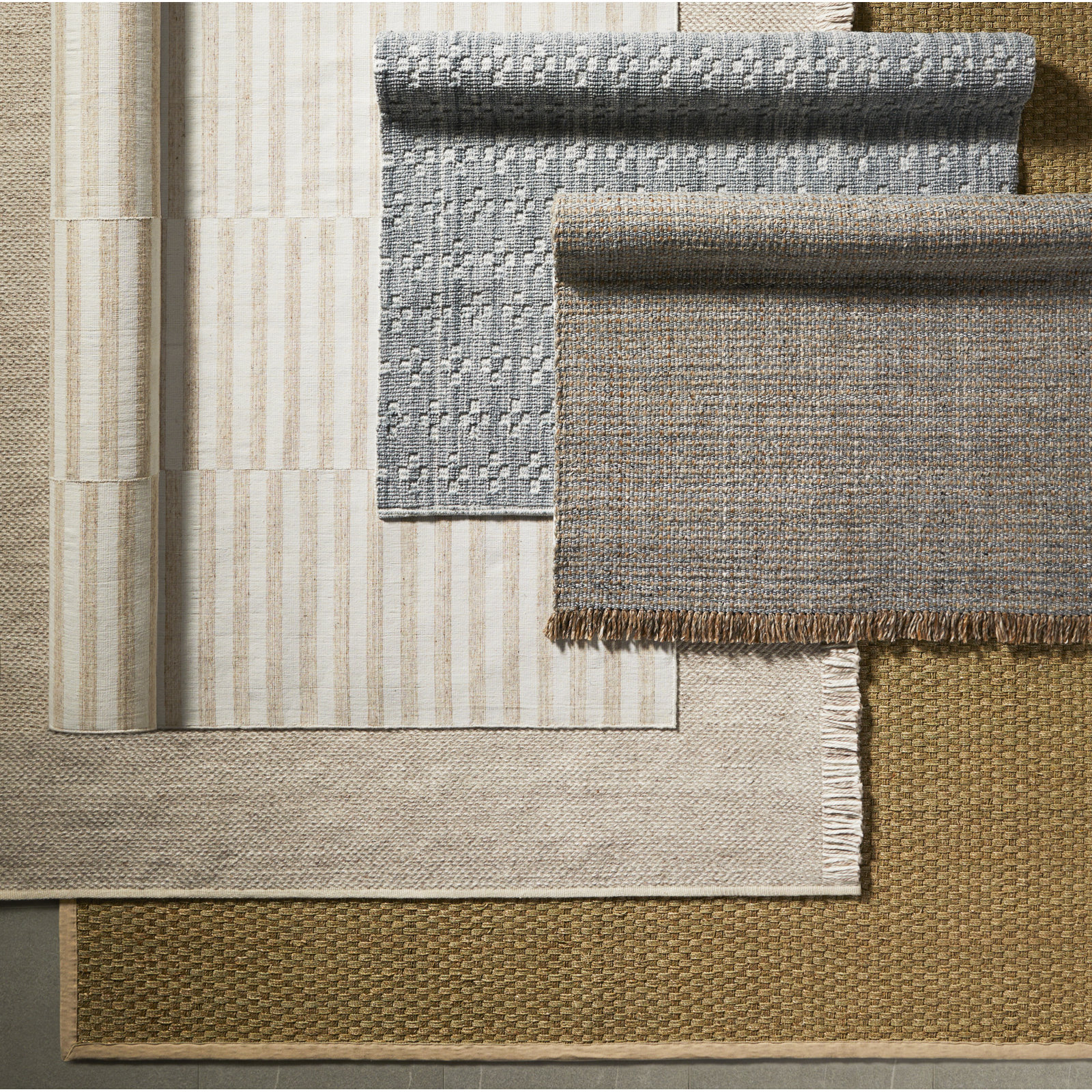 Dollard Natural/Ivory Area Rug, Square 5'