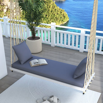HANGING PORCH SWING BENCH WITH CUSHION&PILLOWS