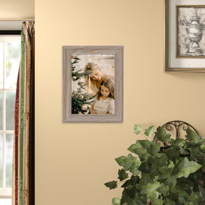 Ruthilde Light Gray Wood Picture Frame - Set of 4 with Mat