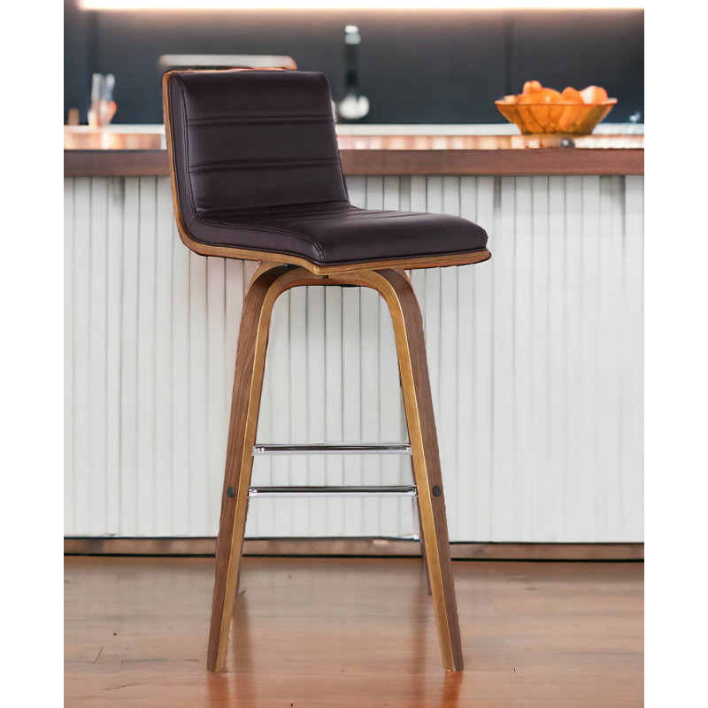 Chaise de bar pivotante 30 po, Brun