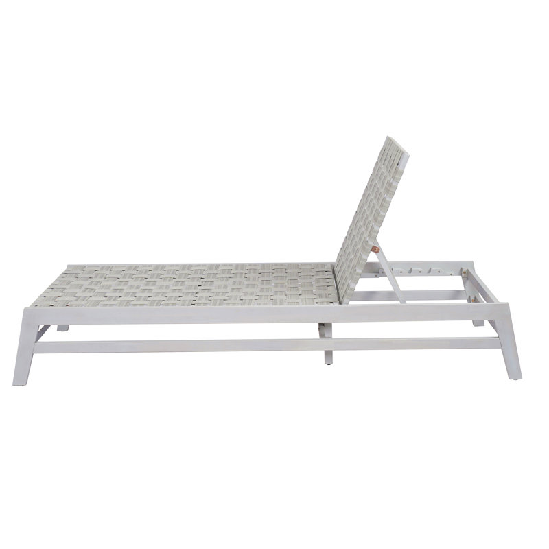 Outdoor Rope Chaise Lounge For Patio Poolside Outdoor Space, Gray