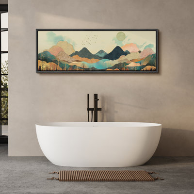 Illustration de montagnes colorées, images de paysage géométrique abstrait, impression numérique sur toile giclée sur toile