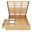 Lit plateforme en bois avec 2 tiroirs et rangement sous le lit, bois naturel, moderne et robuste-813349524