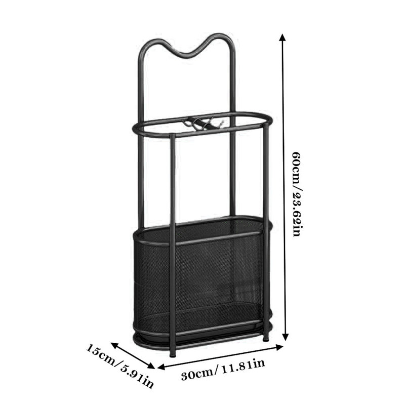 Metal Freestanding 4 - Hook Umbrella Stand, Black
