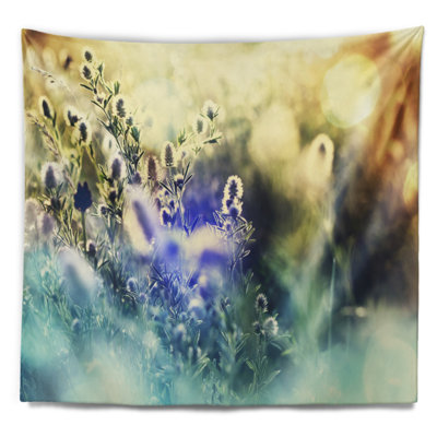 Tapisserie florale bleue