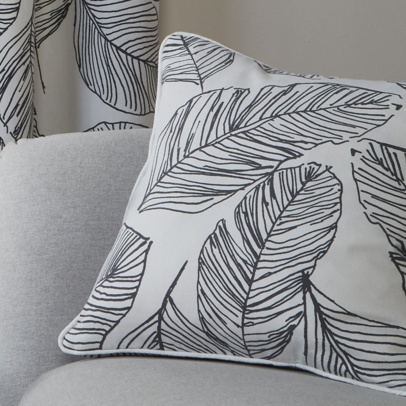 Matteo Floral Square Cushion, Black, Pillow Cover Only - No Insert