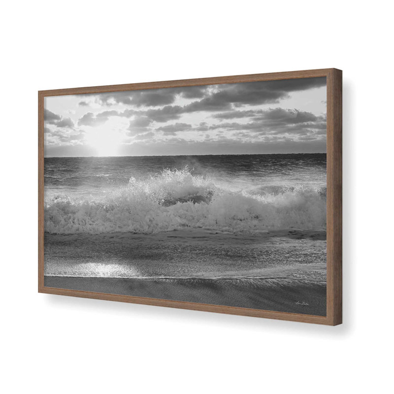 «Crashing Waves I» par Lori Deiter, reproduction d'art, L 48 x H 32, Brun, Impression encadrée