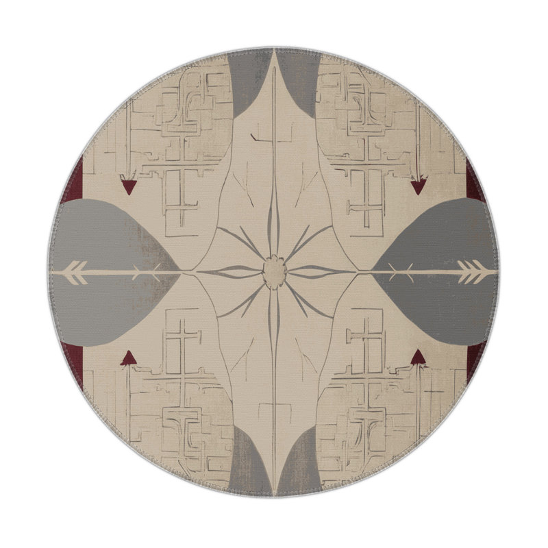 Tapis intérieur et extérieur Elegant Fractures, Rond 5 pi