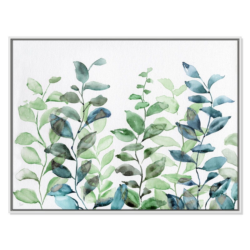 Cascade encadrée sur toile par Nan, H 31,5 po x l 41,5 po x P 2 po, Blanc