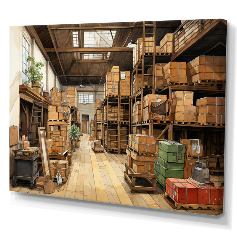 «Warehouse Hidden Treasures VI», reproduction sur toile, H 30 po x l 40 po x P 1,5 po, Toile tendue