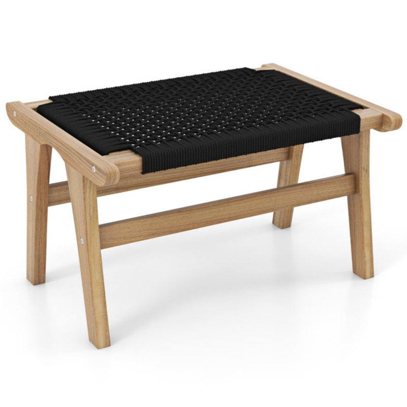 Repose-pieds intérieur et extérieur en bois de teck avec repose-pieds