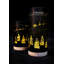 23cm Christmas Decorated Vase Table Light Santa Sleigh Scene Black LED