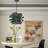 1-Light Pendant Lights Green Flower Rattan-467432301